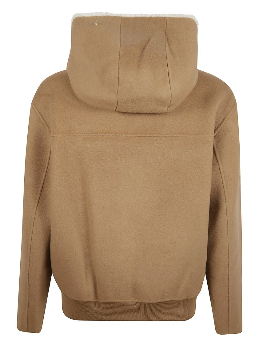 Mackage Casual Brown Jacket With Shearling Trim