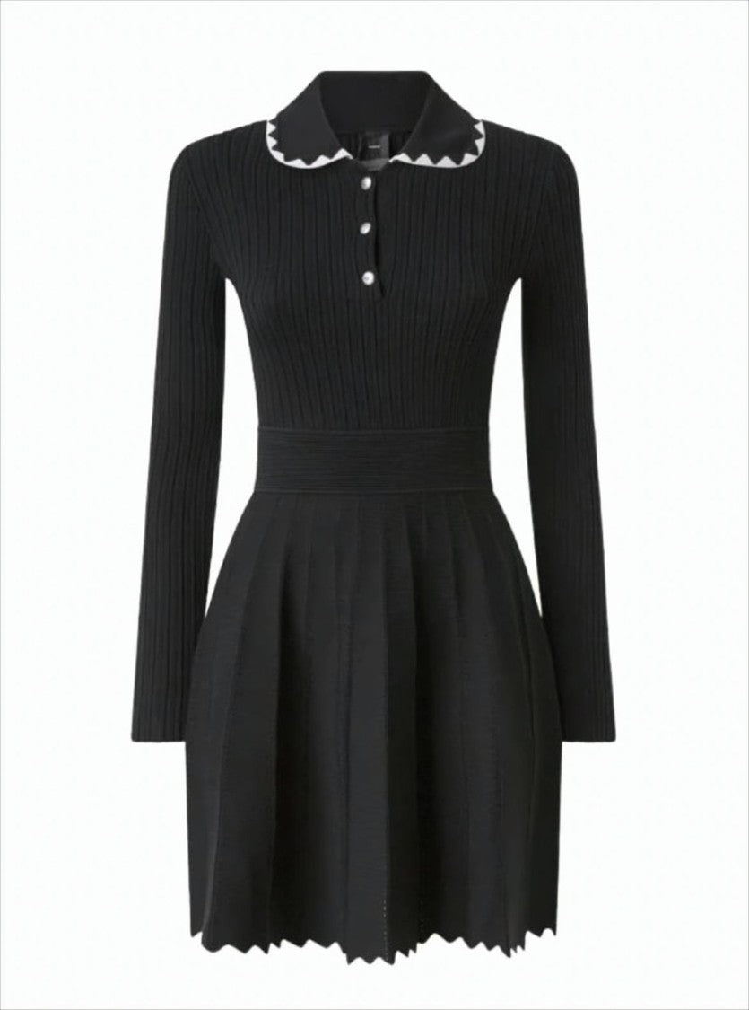 Pinko Ribbed Long Sleeve Mini Dress