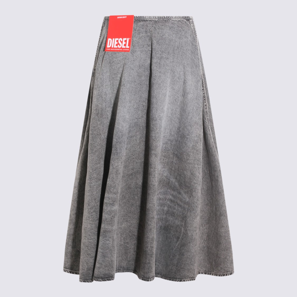 Diesel Straight Silhouette Midi Skirt In Solid Grey