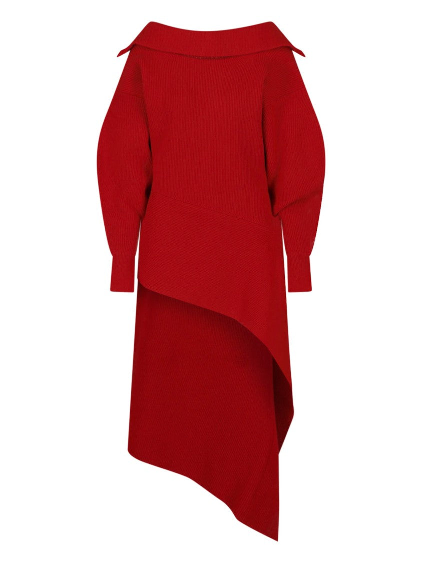Givenchy Knit Midi Dress In Cashmere With Asymmetrical Hem