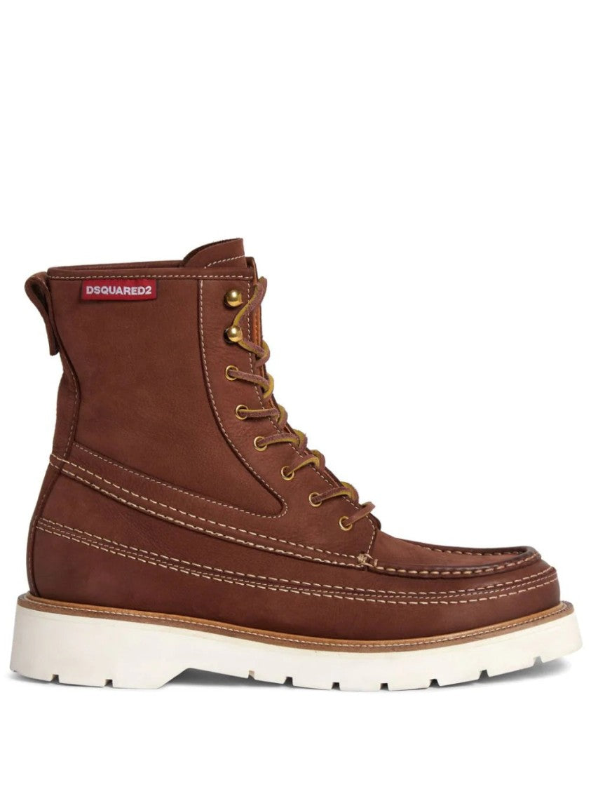 Dsquared2 Raised-Seam Leather Boots