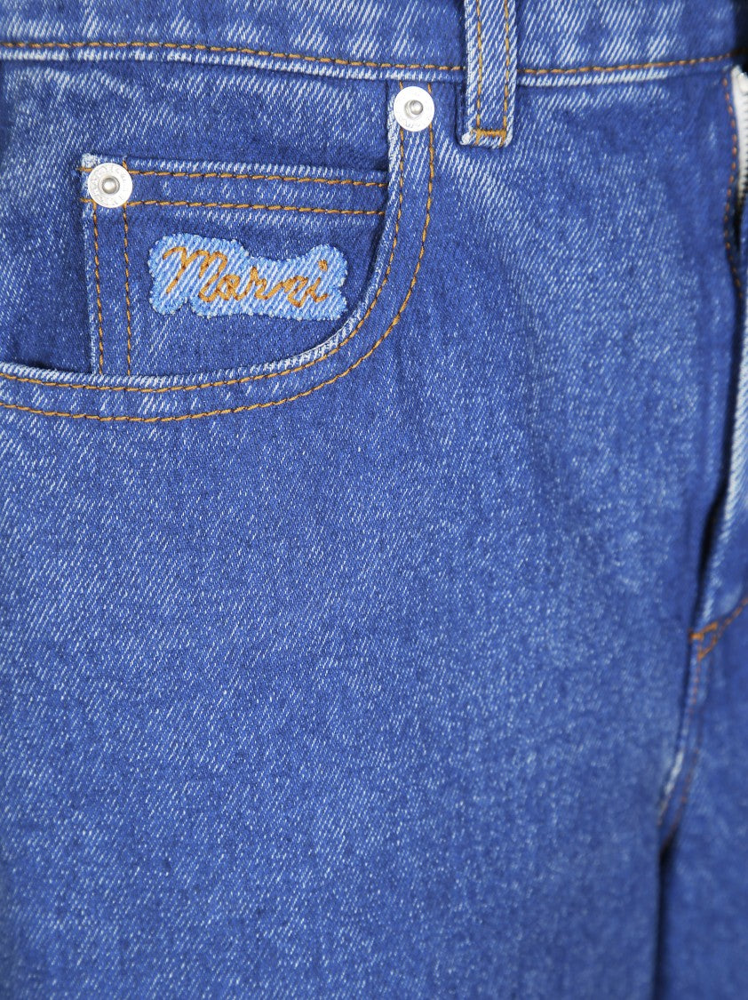 Marni Wide-Leg Denim Pants With High Waist