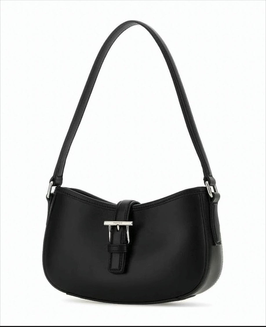 Alexander Mcqueen Minimalist Black Calf Leather Shoulder Bag