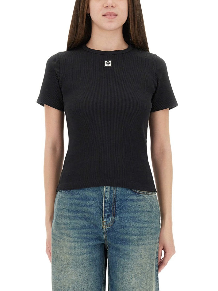 Tory Burch Ribbed Cotton T-Shirt