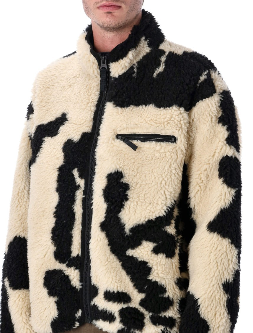 Obey Plush Sherpa Jacket With Front Zipper And Relaxed Fit