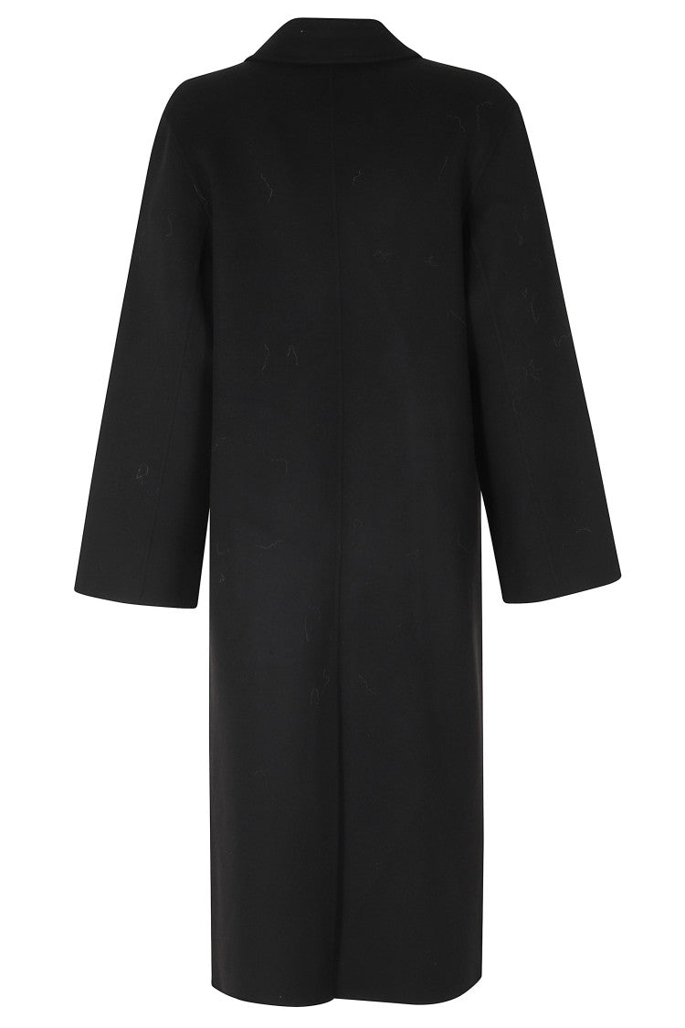 Ivy & Oak Black Double-Breasted Relaxed Fit Wool Coat