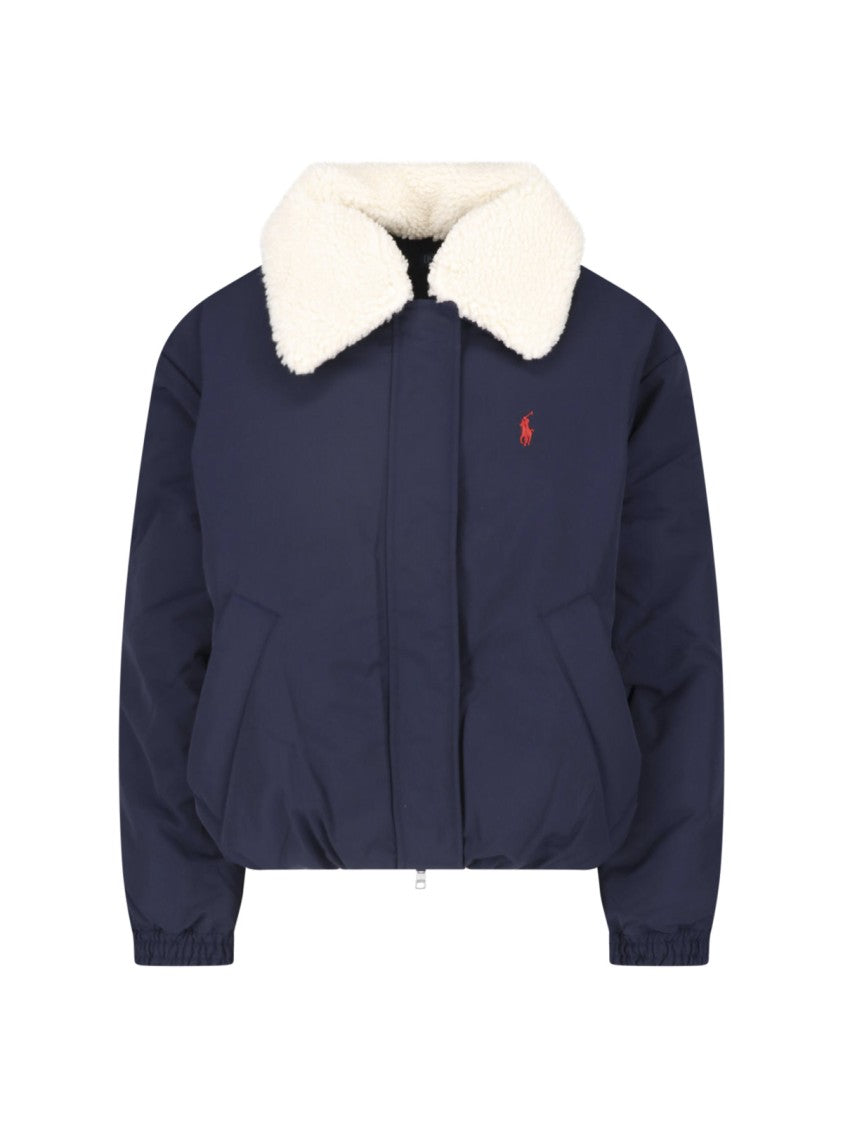 Polo Ralph Lauren Blue Teddy Collar Down Jacket