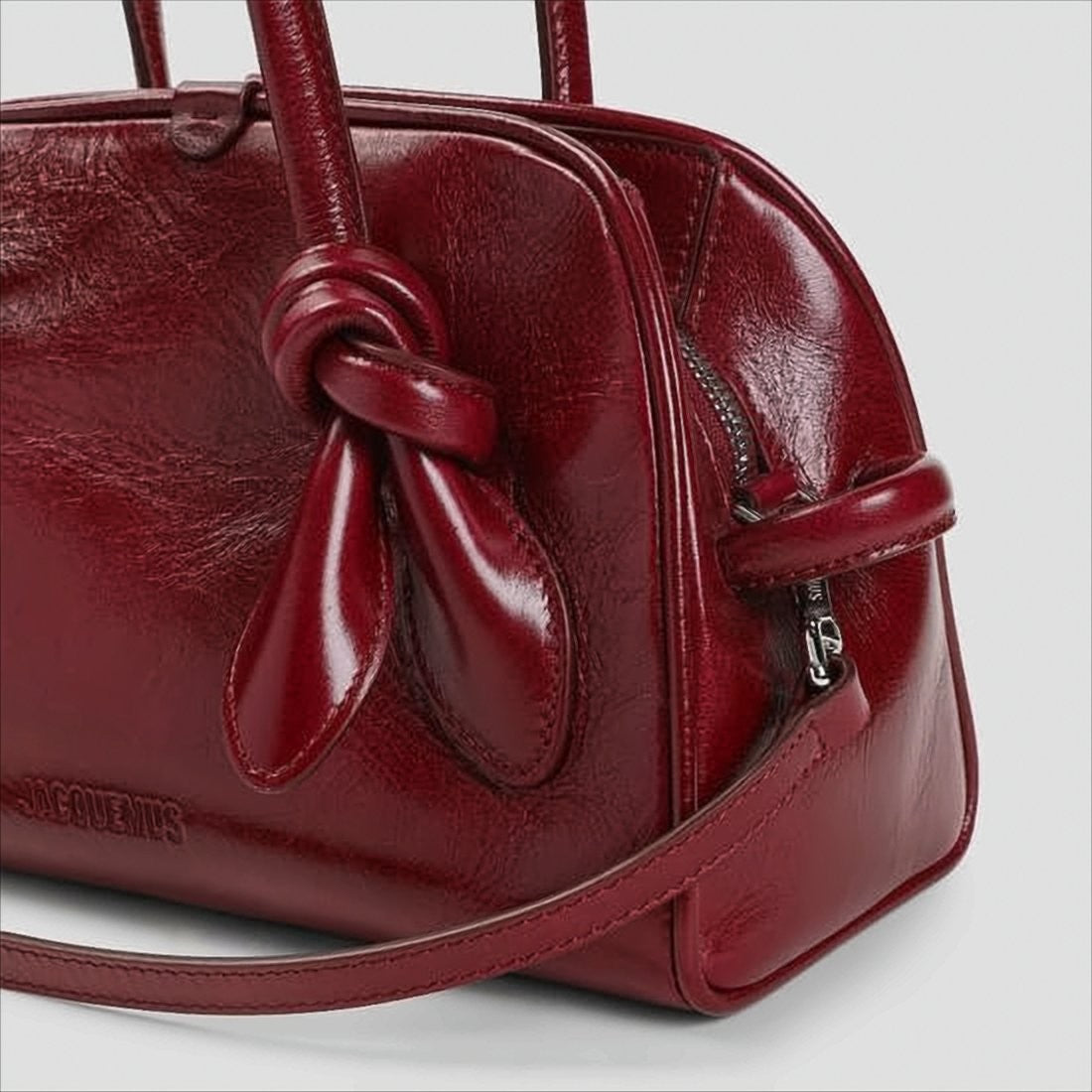 Jacquemus Glossy Leather Small Bowling Tote