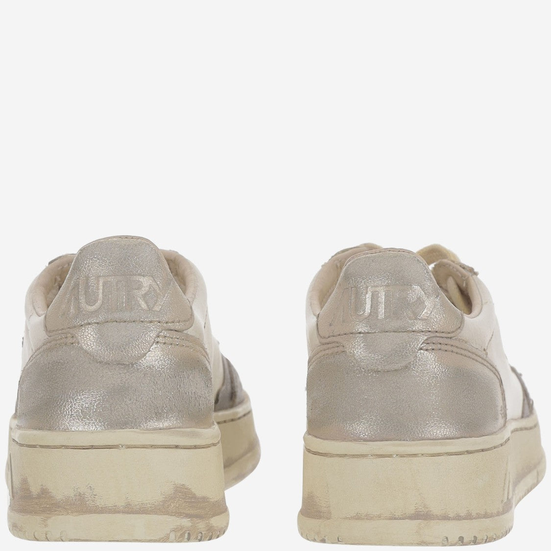 Autry Low-Top Leather Sneakers With Vintage Effect