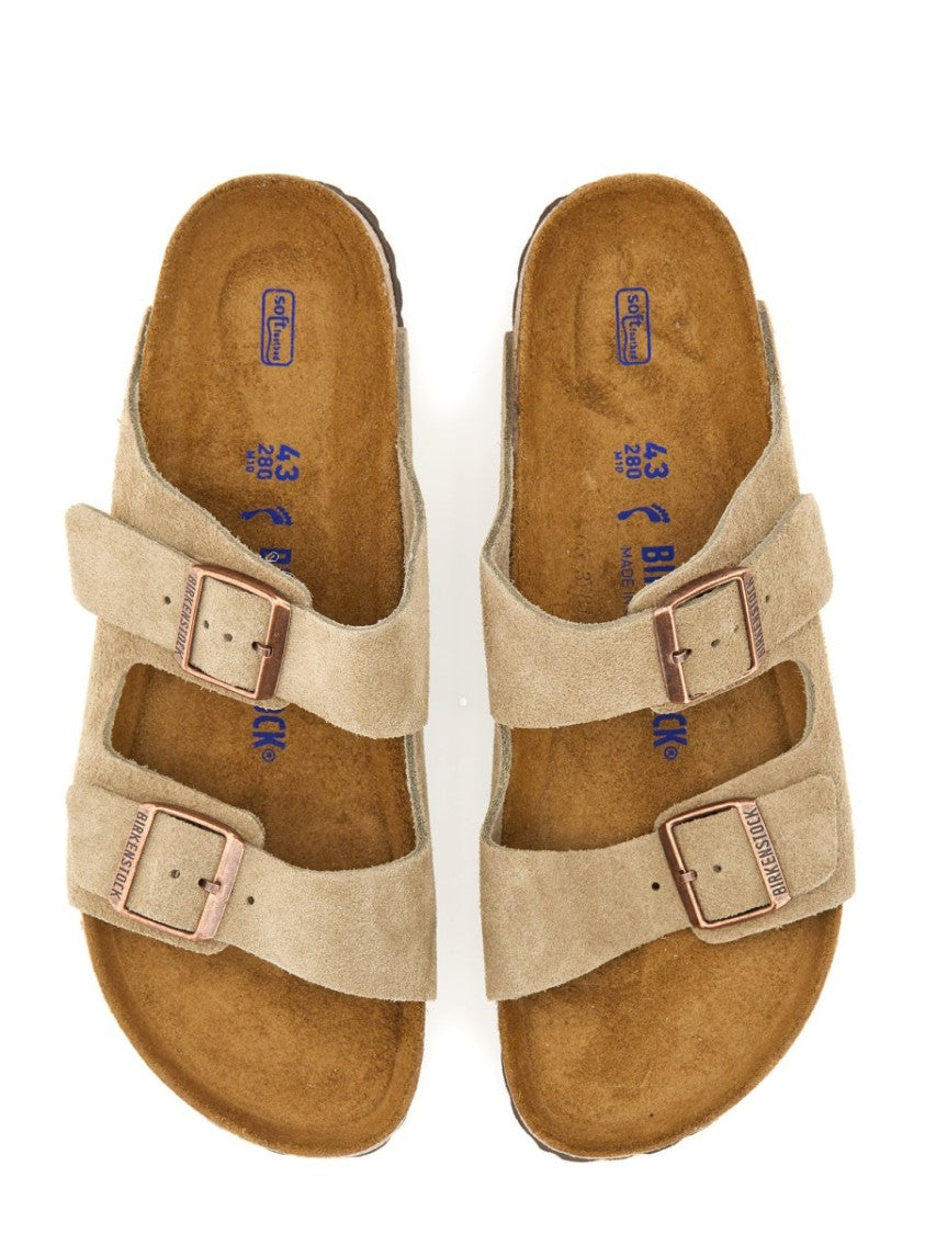 Birkenstock Beige Arizona Suede Cork Sandals