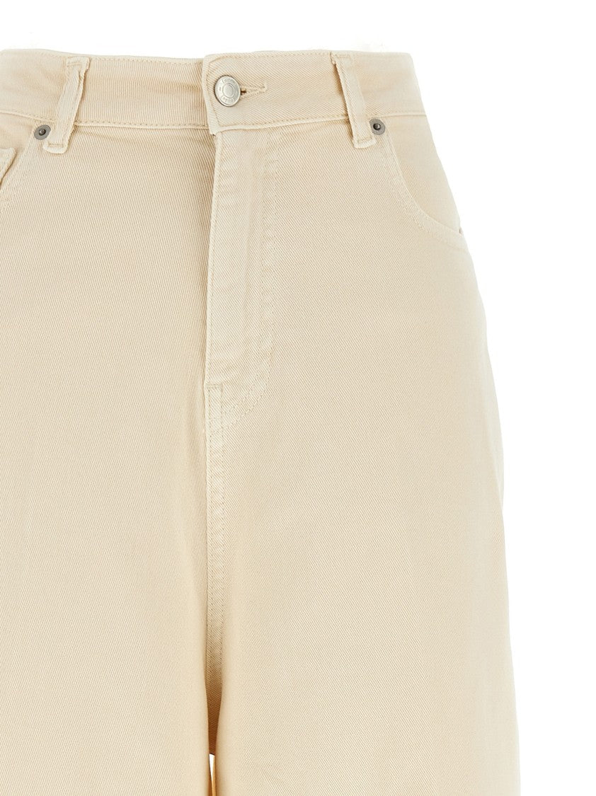 Nude High-Waisted Wide Leg Jeans