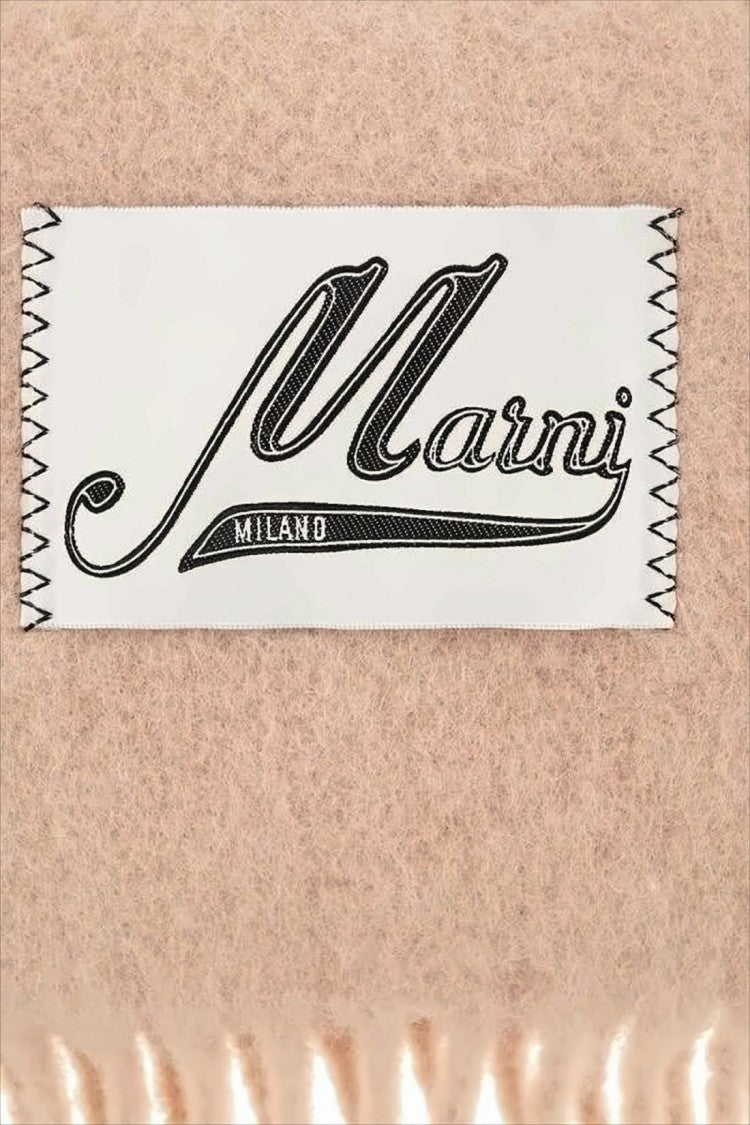 Marni Fringed Blush Pink Alpaca Blend Scarf