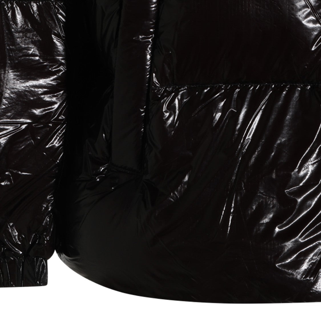 Diesel Shiny Black Quilted Down Jacket With Hood