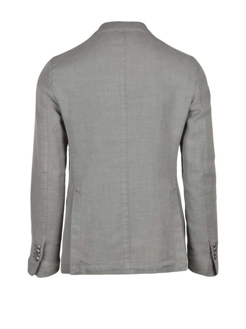 L.B.M. 1911 Sage Green Cotton Ramie Double-Breasted Jacket