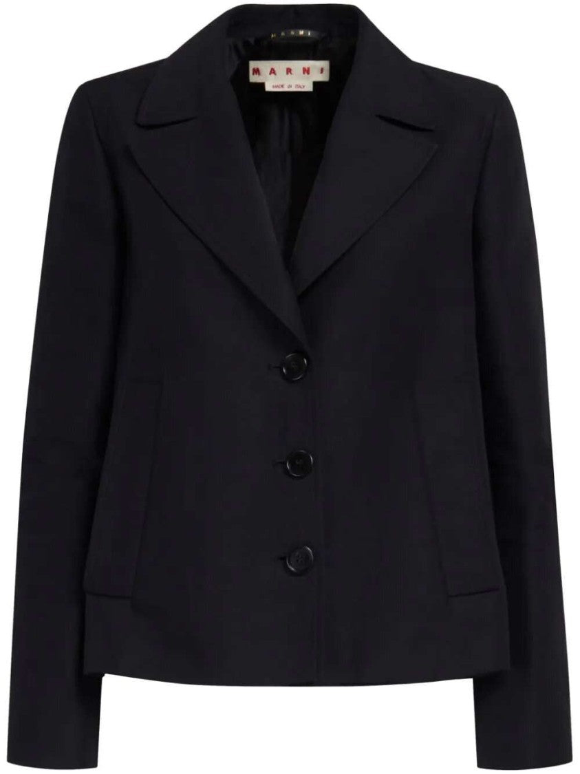Marni Single-Breasted Cotton Cropped Blazer