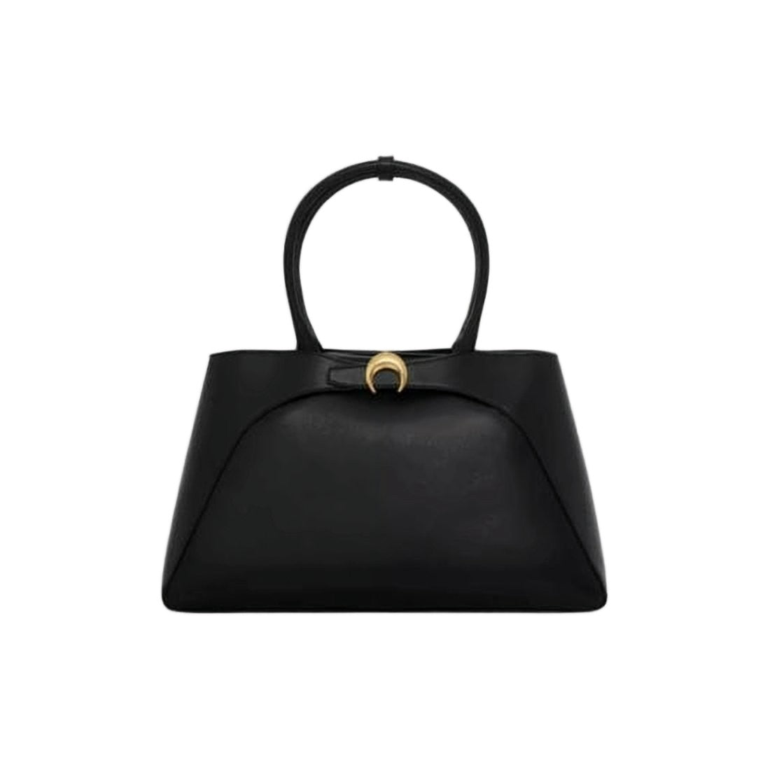Marine Serre Structured Black Cow Leather Tote Bag