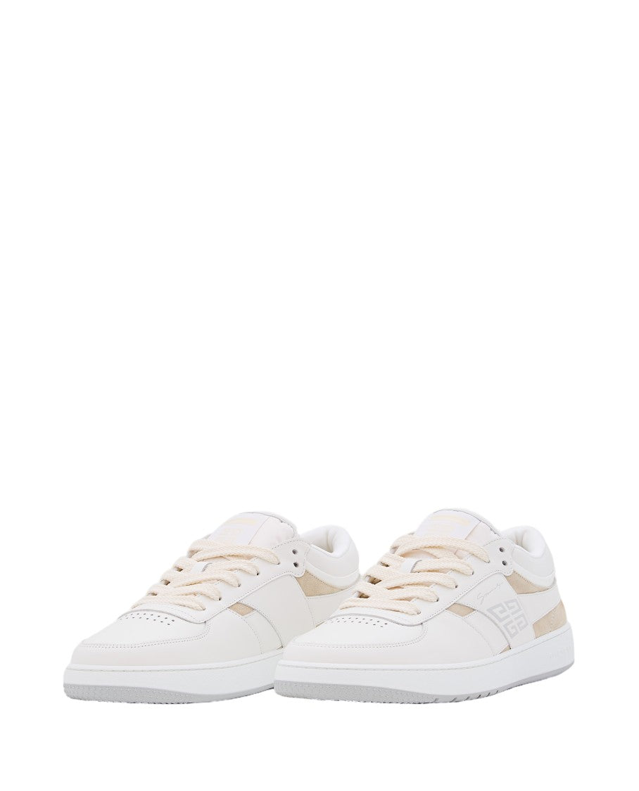Givenchy Lace-Up Low Top Sneakers With Geometric Logo And Suede Accents