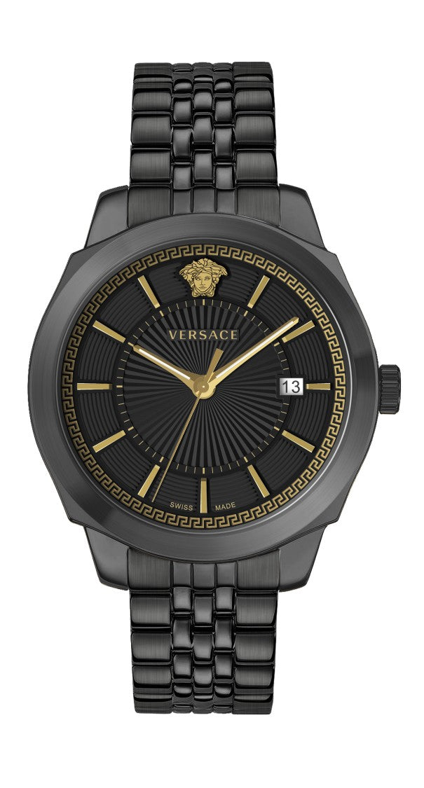 Versace Icon Classic 42 Mm Black Stainless Steel Versace Watch