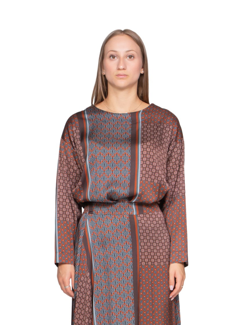 Oblò Patchwork Patterned Long-Sleeved Blouse