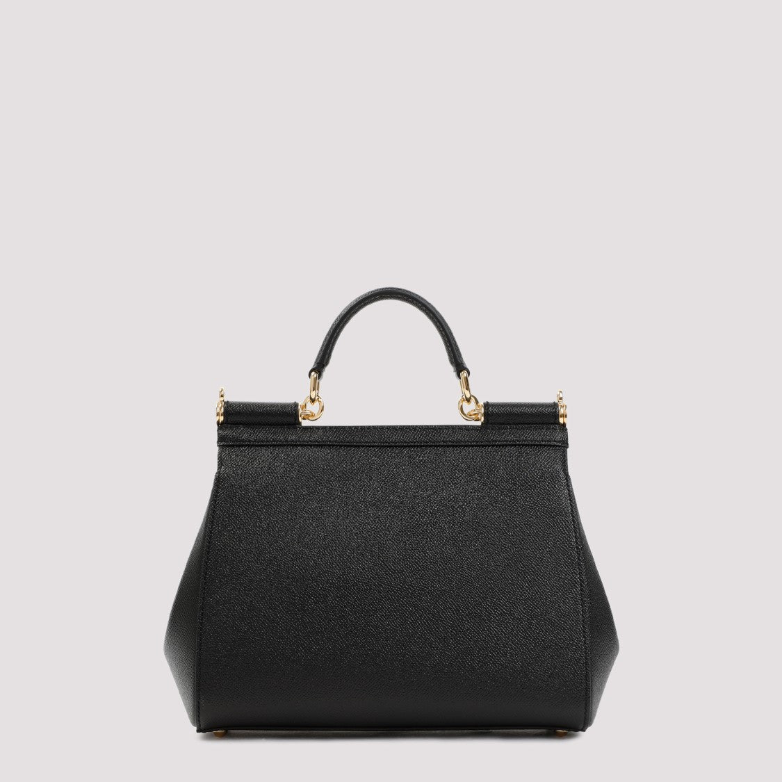 Dolce & Gabbana Black Saffiano Leather Sicily Bag