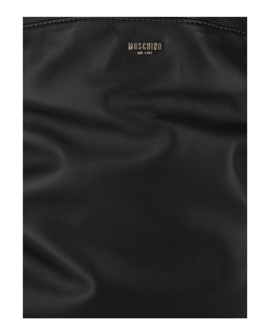 Moschino Drawstring Lettering Chain Shoulder Bag