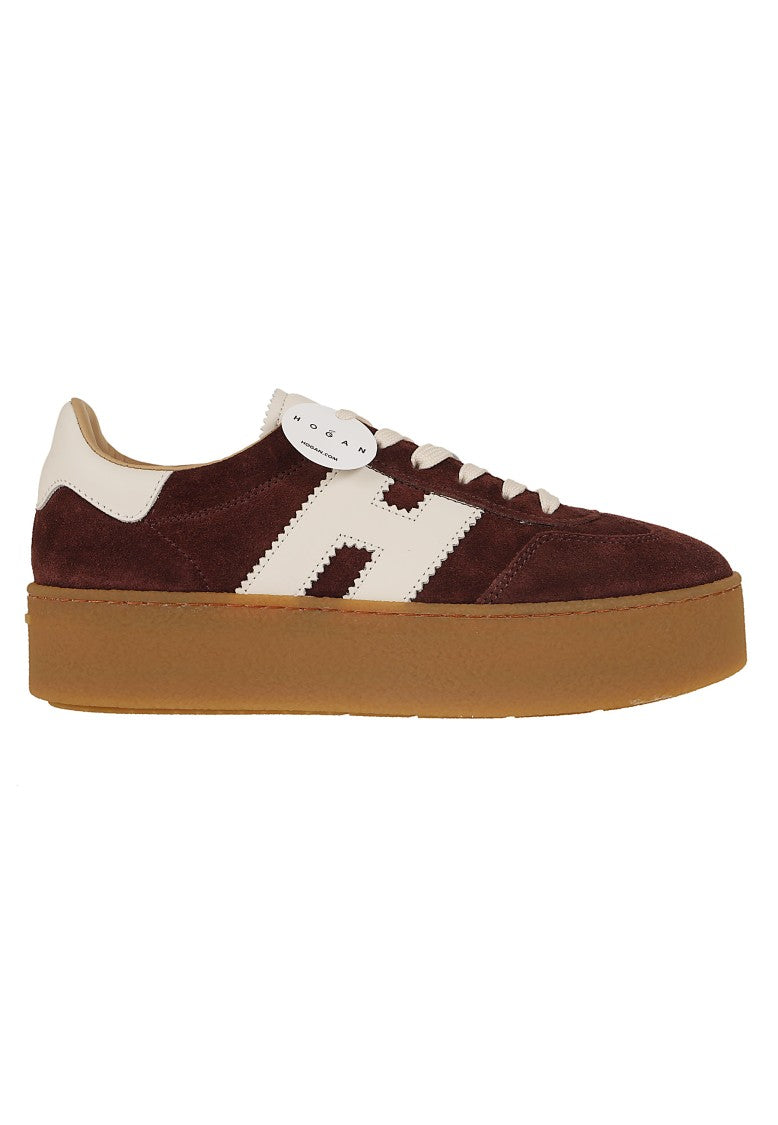 Hogan Burgundy Suede Platform H681 Sneakers