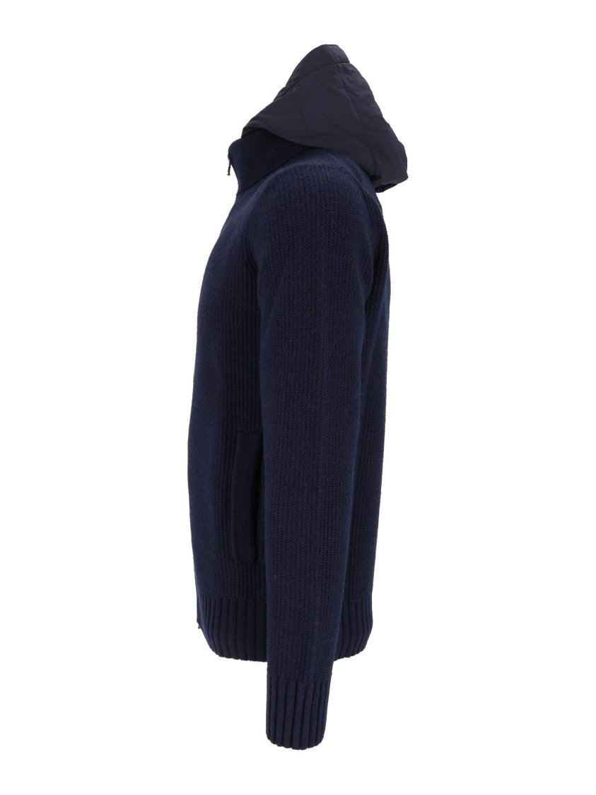 Ballantyne Padded Hooded Ribbed Cardigan