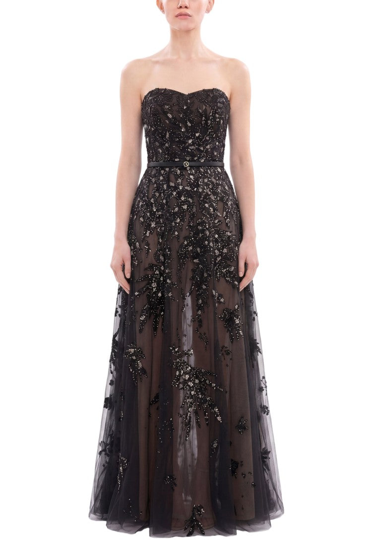 Saiid Kobeisy Embroidered Strapless Dress