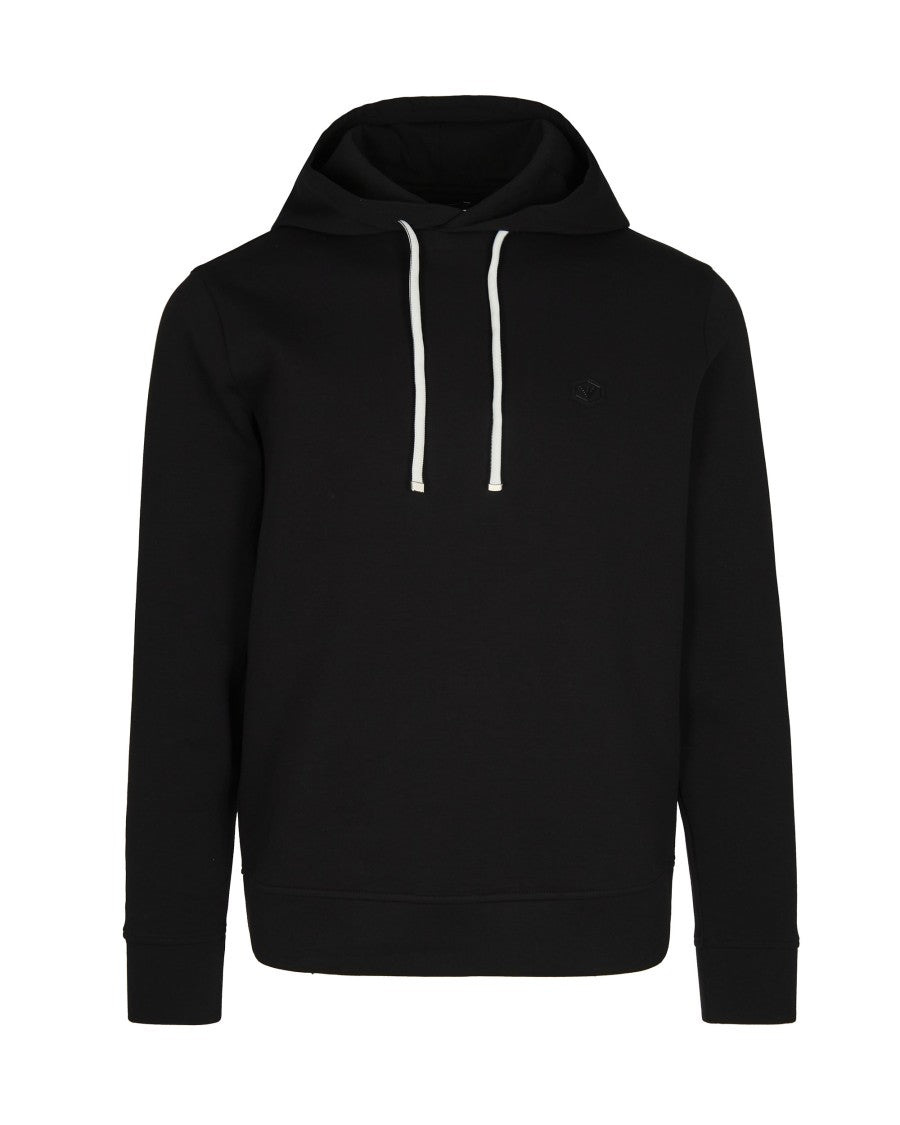 Emporio Armani Double Jersey Hooded Sweatshirt With Micro Patch Logo