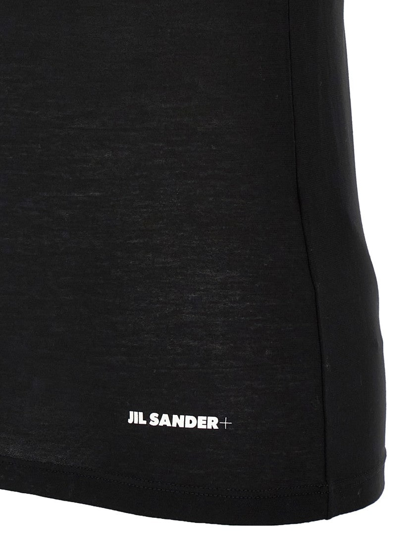 Jil Sander Cotton Top With Front Logo Print