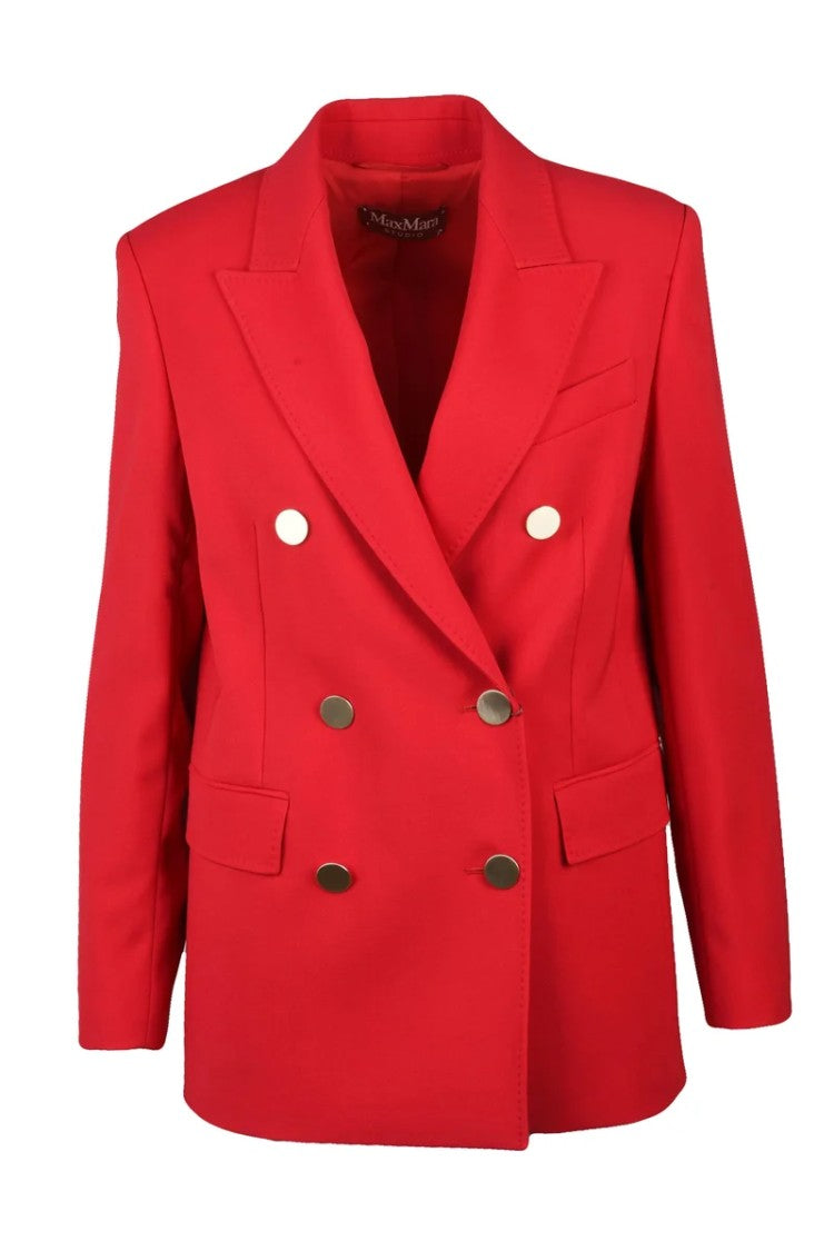 Max Mara Edicola Double-Breasted Jacket - Red