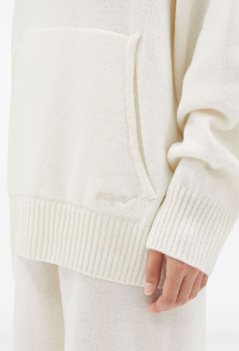 Msgm Wool-Cashmere Blend Hoodie With Cozy Fit And Practical Pocket