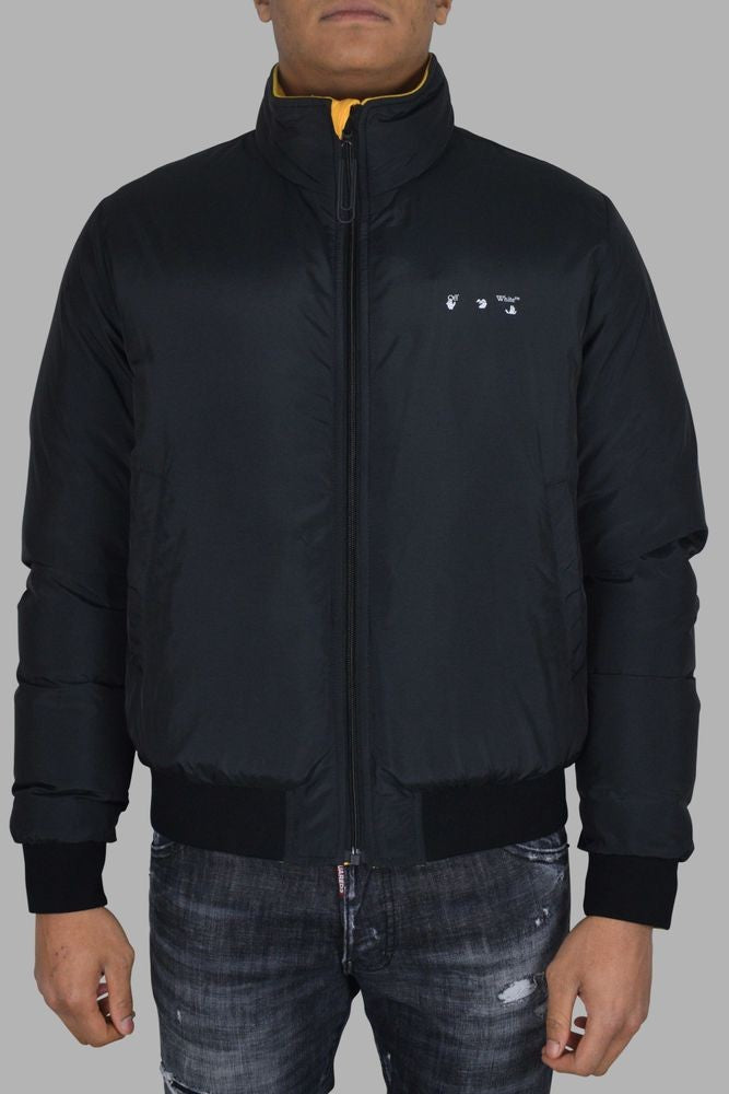 Off-White Reversible Puffer Jacket With Contrasting Design Elements