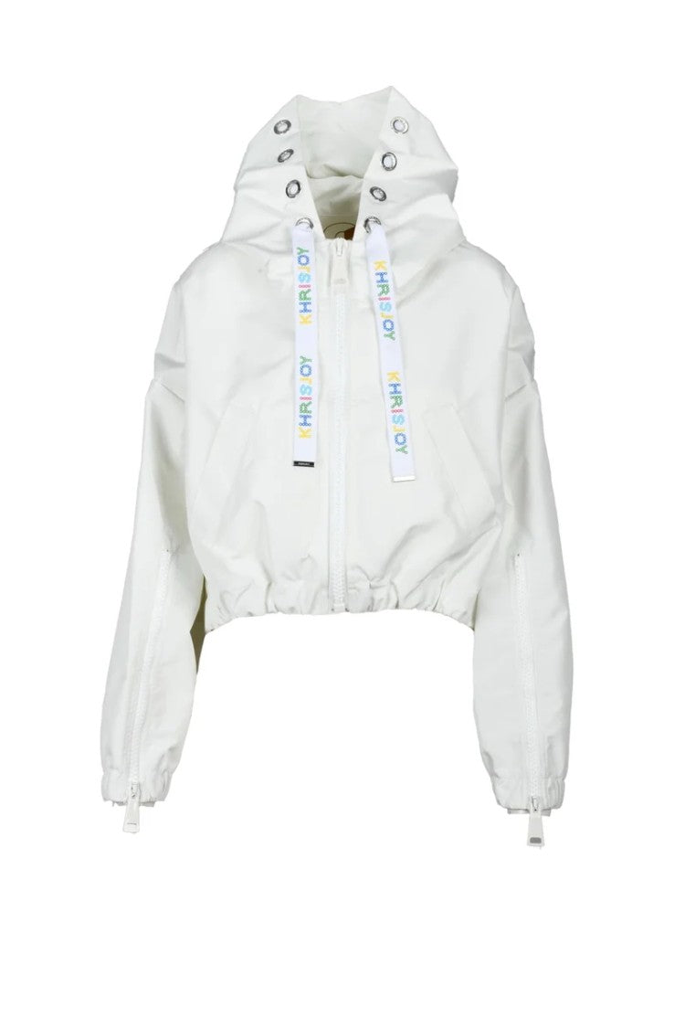 Khrisjoy Cropped Polyester Coat - White