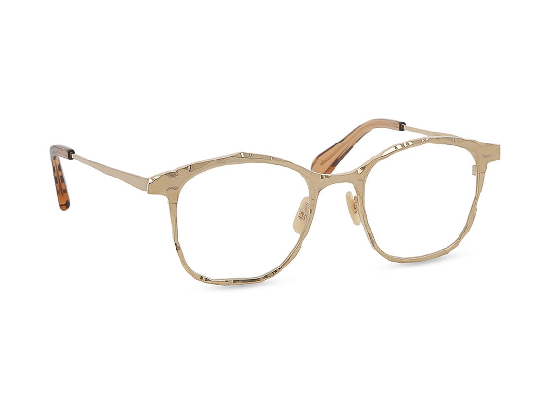 Masahiro Maruyama Mm-0105 Soft Square Hammered Titanium Eyeglasses