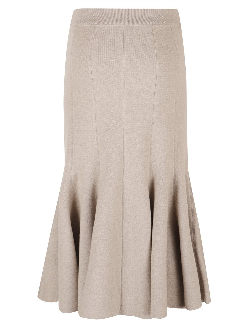 Bottega Veneta Flared Midi Skirt With Vertical Seam Detailing