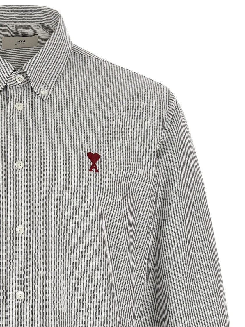 Ami Oxford Striped Cotton Shirt