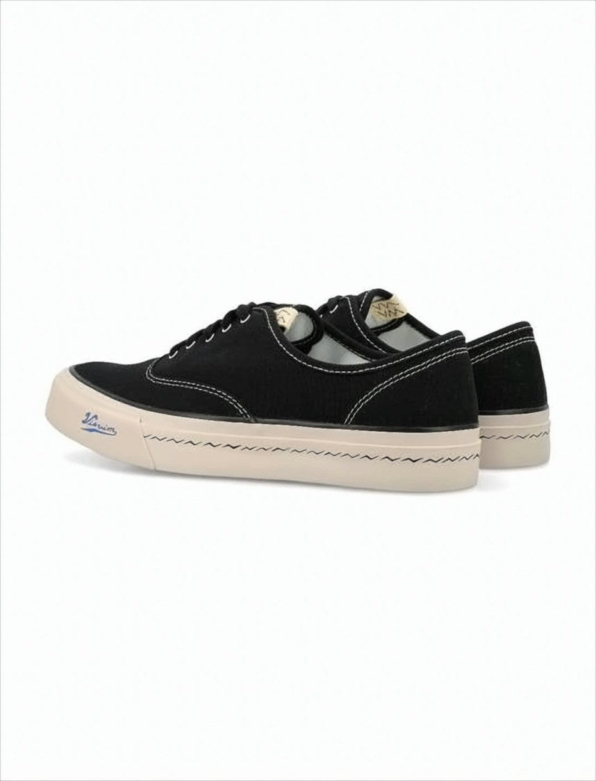 Visvim Minimalist Black Canvas Low-Top Sneakers