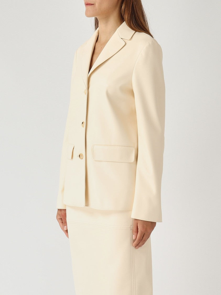 Max Mara Ivory Tailored Jacket With Notched Lapel