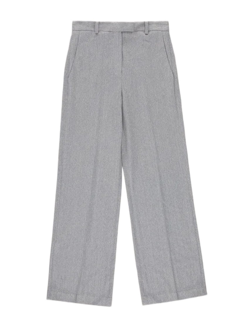 Circolo 1901 Wide-Leg Trousers With Herringbone Pattern And High Waist