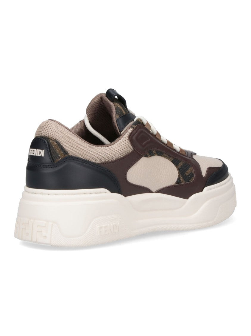 Fendi Brown Force Calf Leather Sneakers