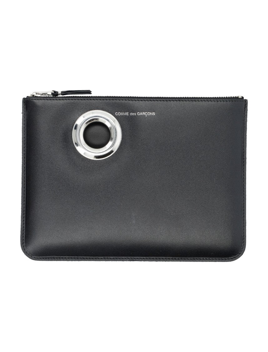 Comme Des Garçons Silver Eyelet Pouch