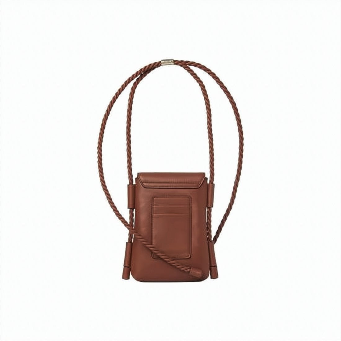 Chloé Rectangular Leather Clutch With Twisted Rope Strap And Sleek Design