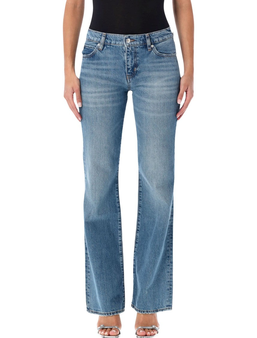Frame Fluid Denim Bootcut Jeans With Low-Rise Waist