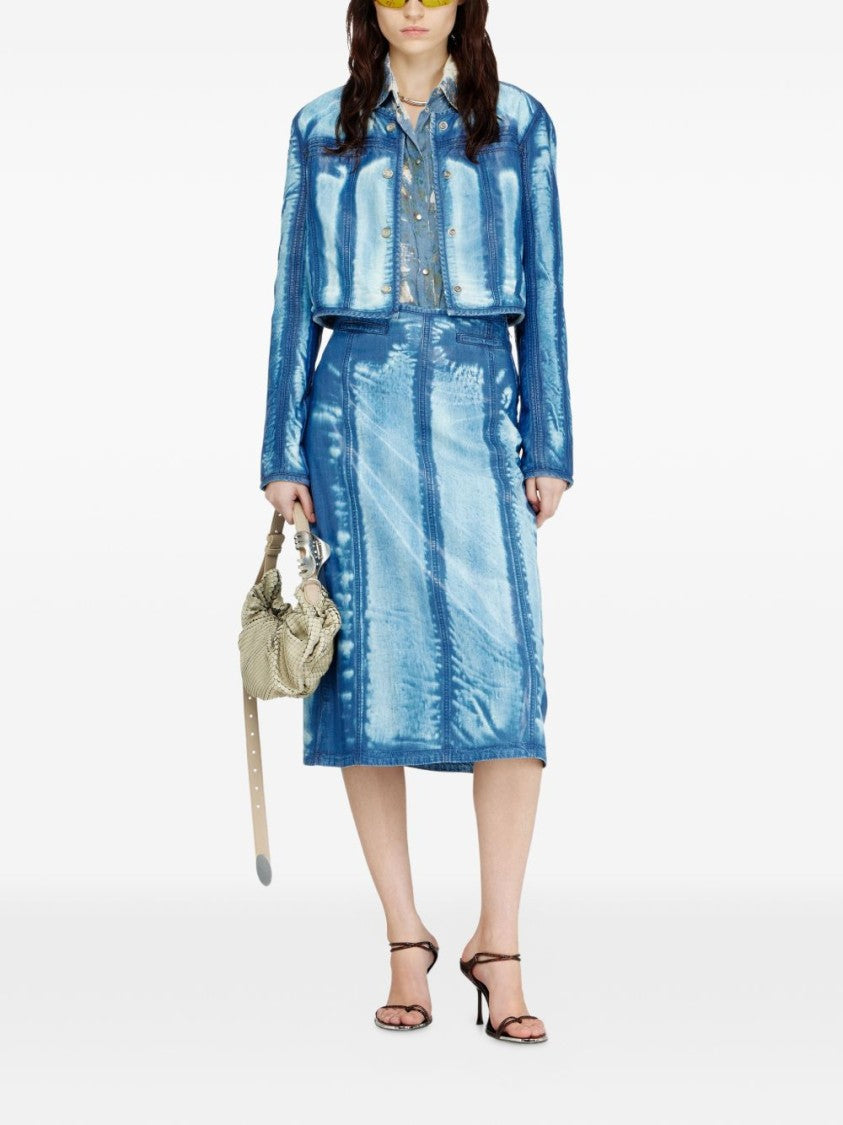 Diesel Tie-Dye Effect Knee-Length Silk And Nylon Skirt