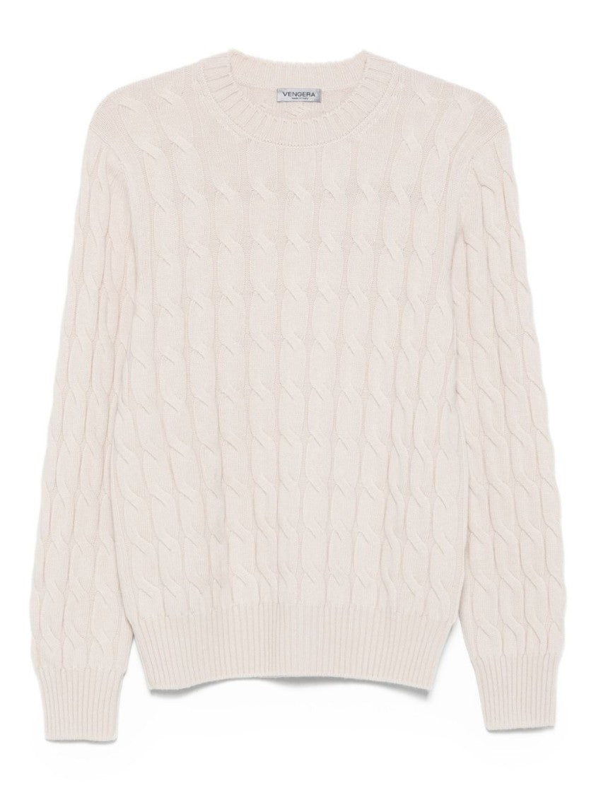 Vengera Cable Knit White Sweater