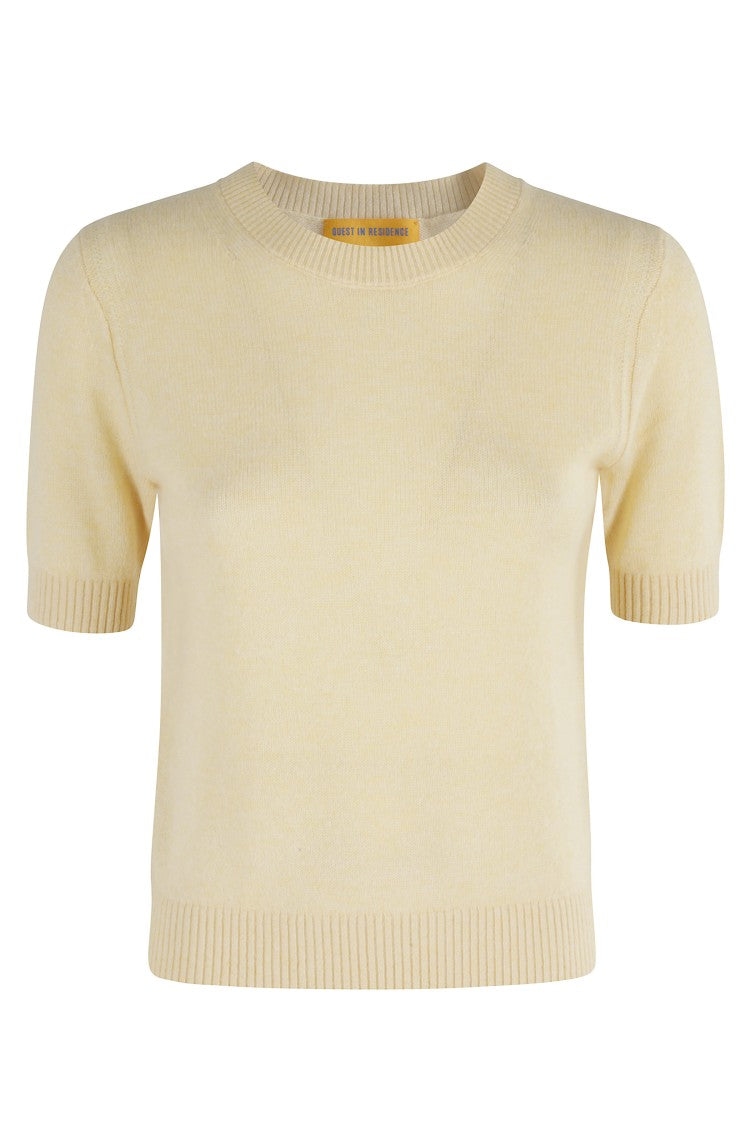 Guest In Residence Butter Cashmere Sweater Tee With Classic Crew Neck