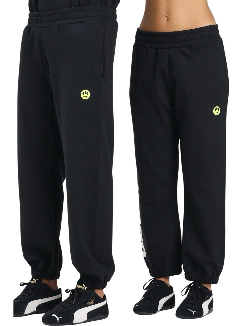 Barrow Relaxed-Fit Black Sweatpants With Signature Branding