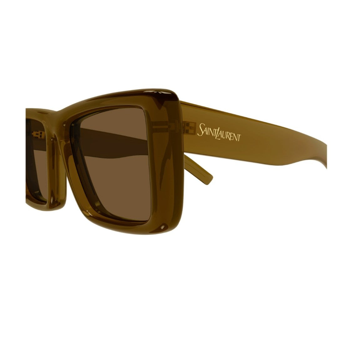 Saint Laurent Brown Howl Acetate Square Sunglasses