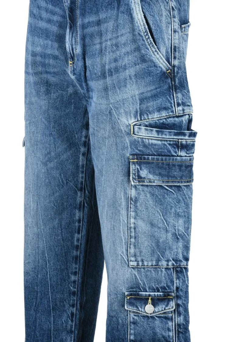 Icon Denim Blue Cargo Denim Jeans